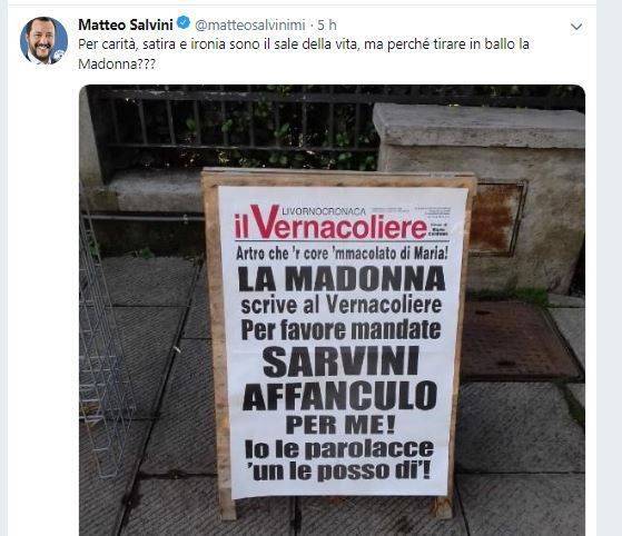 Un commento alla locandina del Vernacoliere e al tweet di Salvini